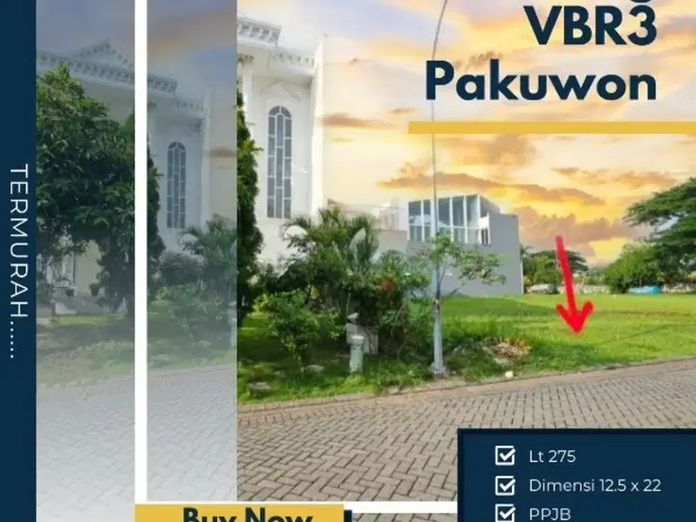 Termurah Tanah Kavling Villa Bukit Regency VBR 3 Pakuwon Indah Paling Murah Surabaya
