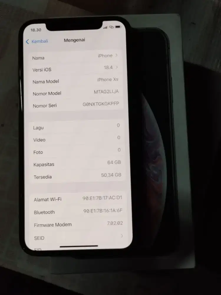 Iphone Xs 64Gb inter 3,Xl, AXIS orian no minus bs tker tambh