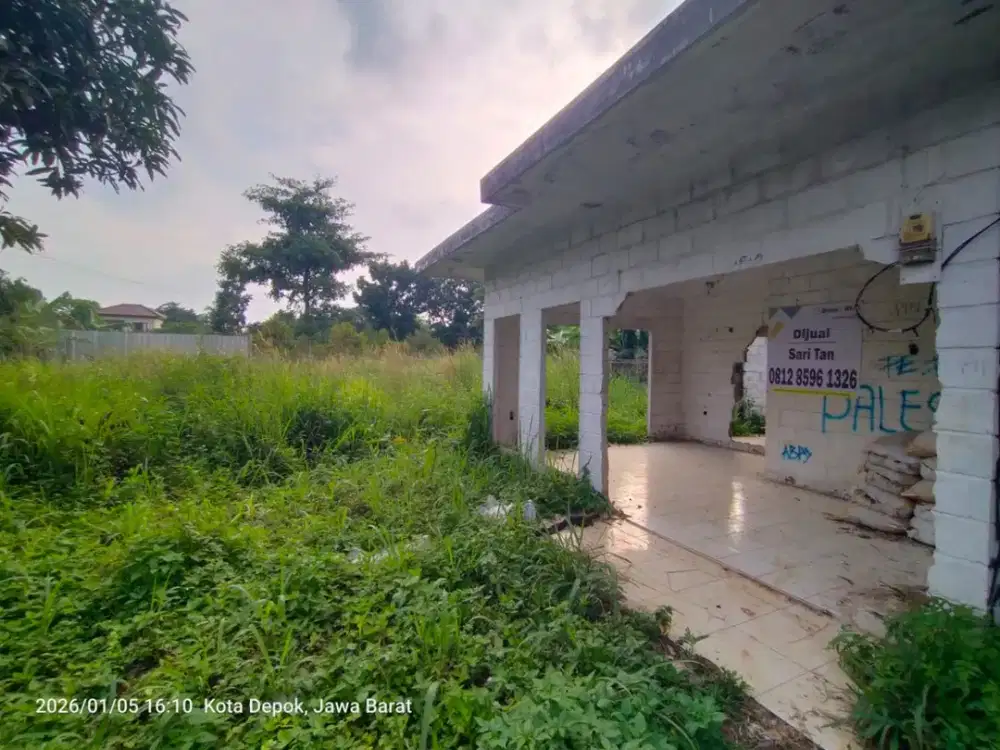 Tanah Hook Bentuk Persegi Lebar 30m, di Duren Seribu Pengasinan Bojongsari, /m2 Hanya 3,5Juta, Dekat Mall The Park Sawangan