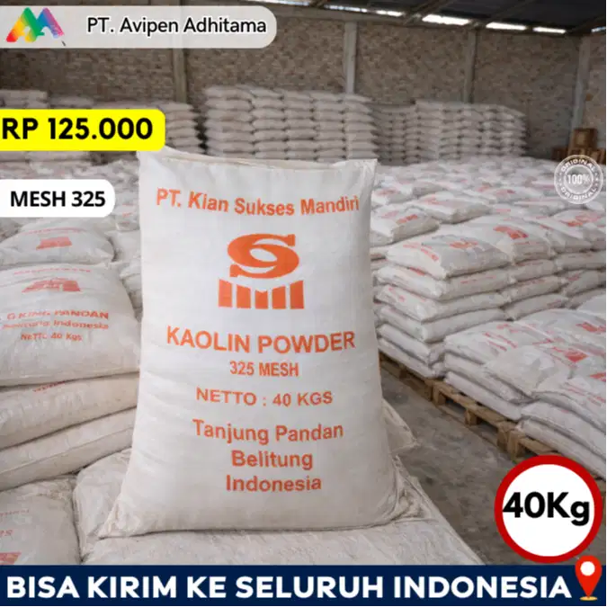 Kaolin Powder 325 Mesh 40 Kg | Kaolin Clay | Kaolin Industri Serang