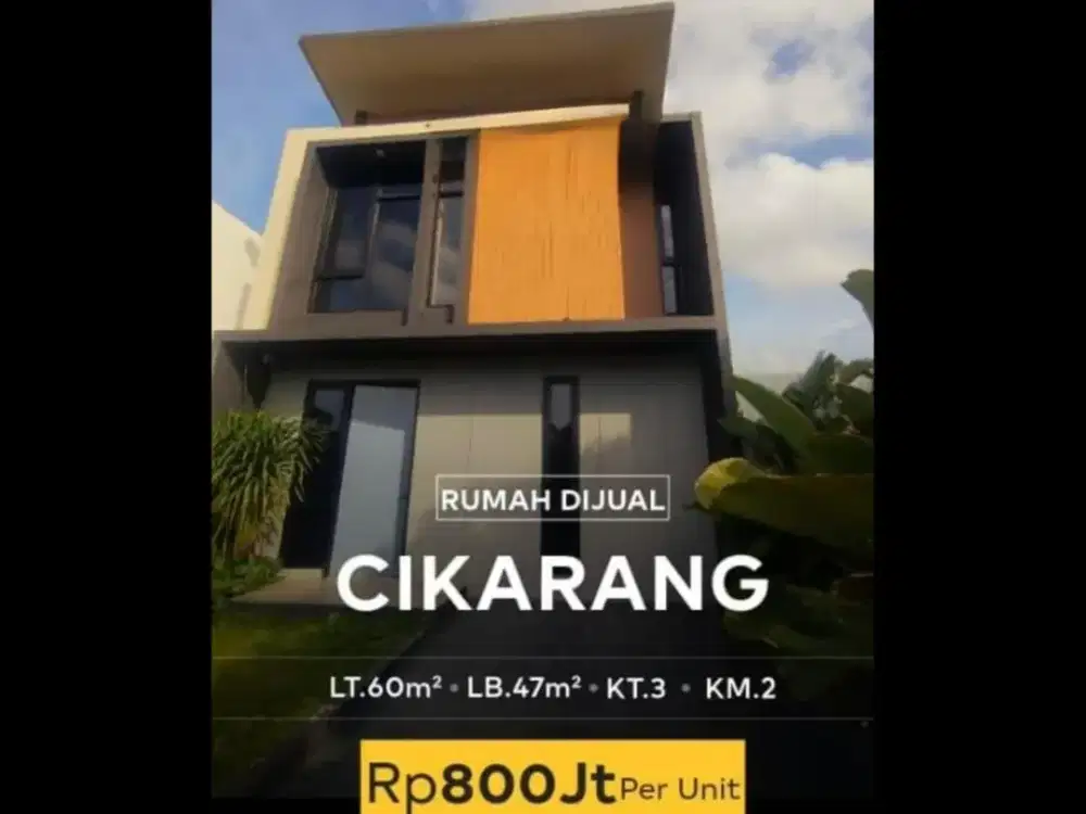 Rumah Siap Huni Cikarang International City 3KT 2KM Strategis 800 Juta