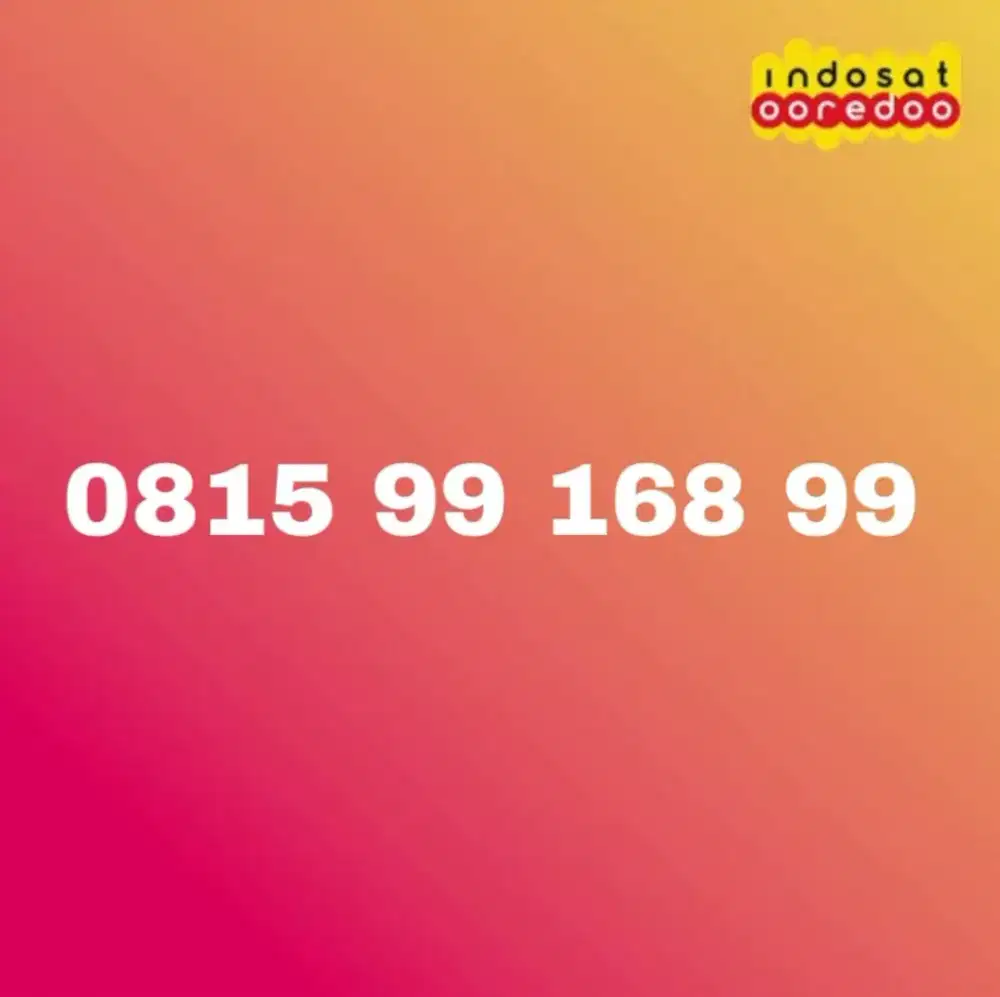 NOMOR CANTIK INDOSAT OOREDOO 11 DIGIT ANGKA HOKI 168