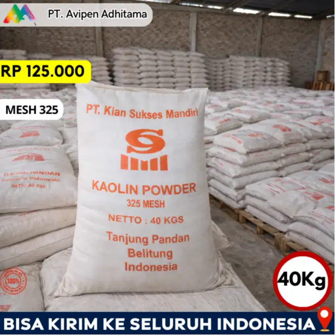 Kaolin Powder 325 Mesh 40 Kg | Kaolin Clay | Kaolin Industri Menteng