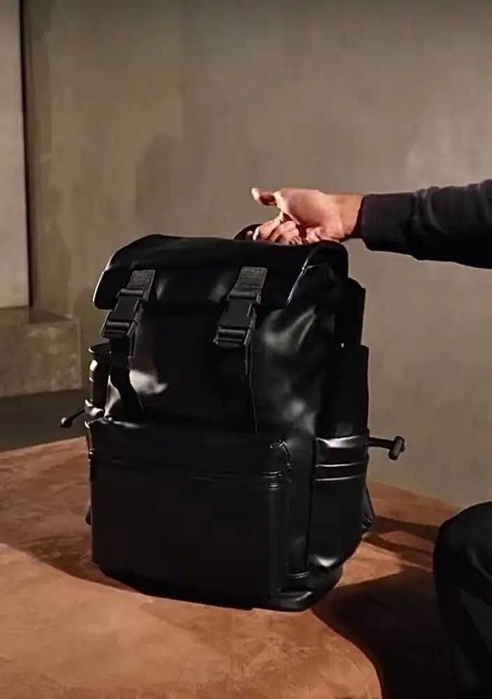 Tas Ransel Full Hard Roll Top Leather Backpack