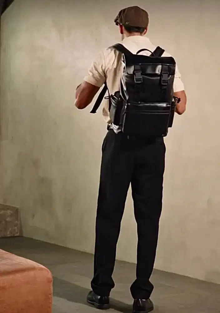 Tas Ransel Full Hard Roll Top Leather Backpack