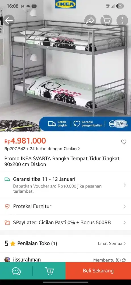 Di jual ranjang tingkat bahan baja