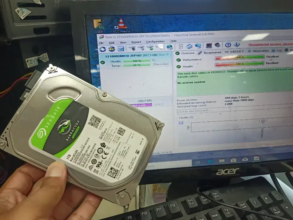JUAL HDD PC 3.5INCH SEAGATE BARRACUDA 1TB SENTINELNYA  100/100