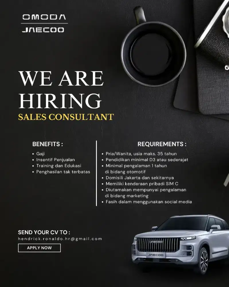 Di Butuhkan Sales Mobil Jaecoo Omoda