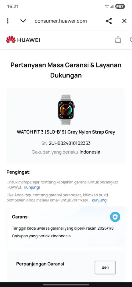 Huawei Watch Fit 3 NFC