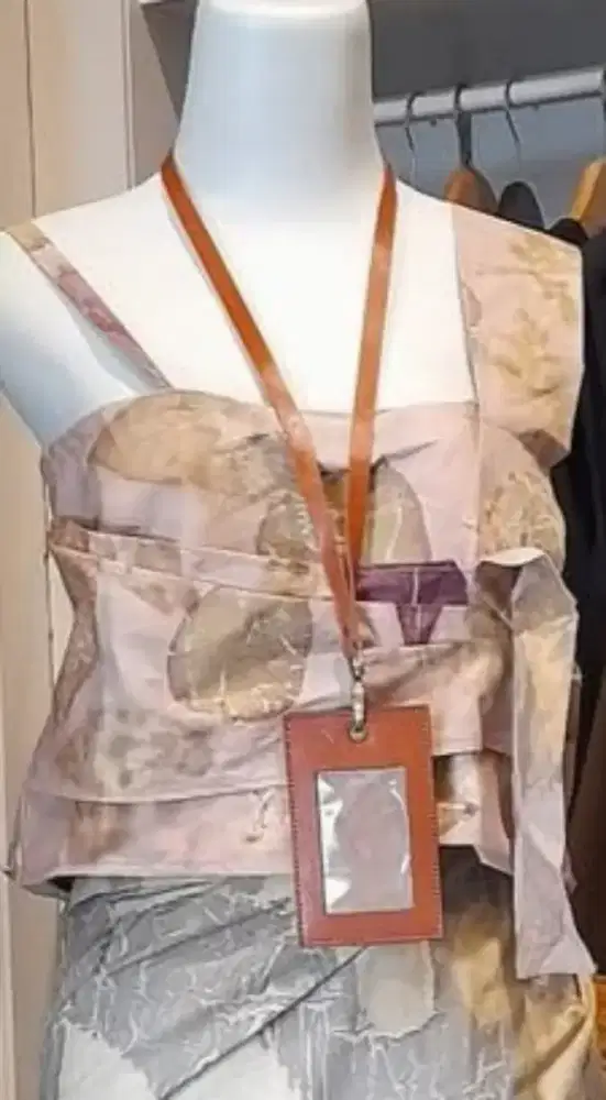 ID Card Lanyard Name Tag Kulit Sapi Asli