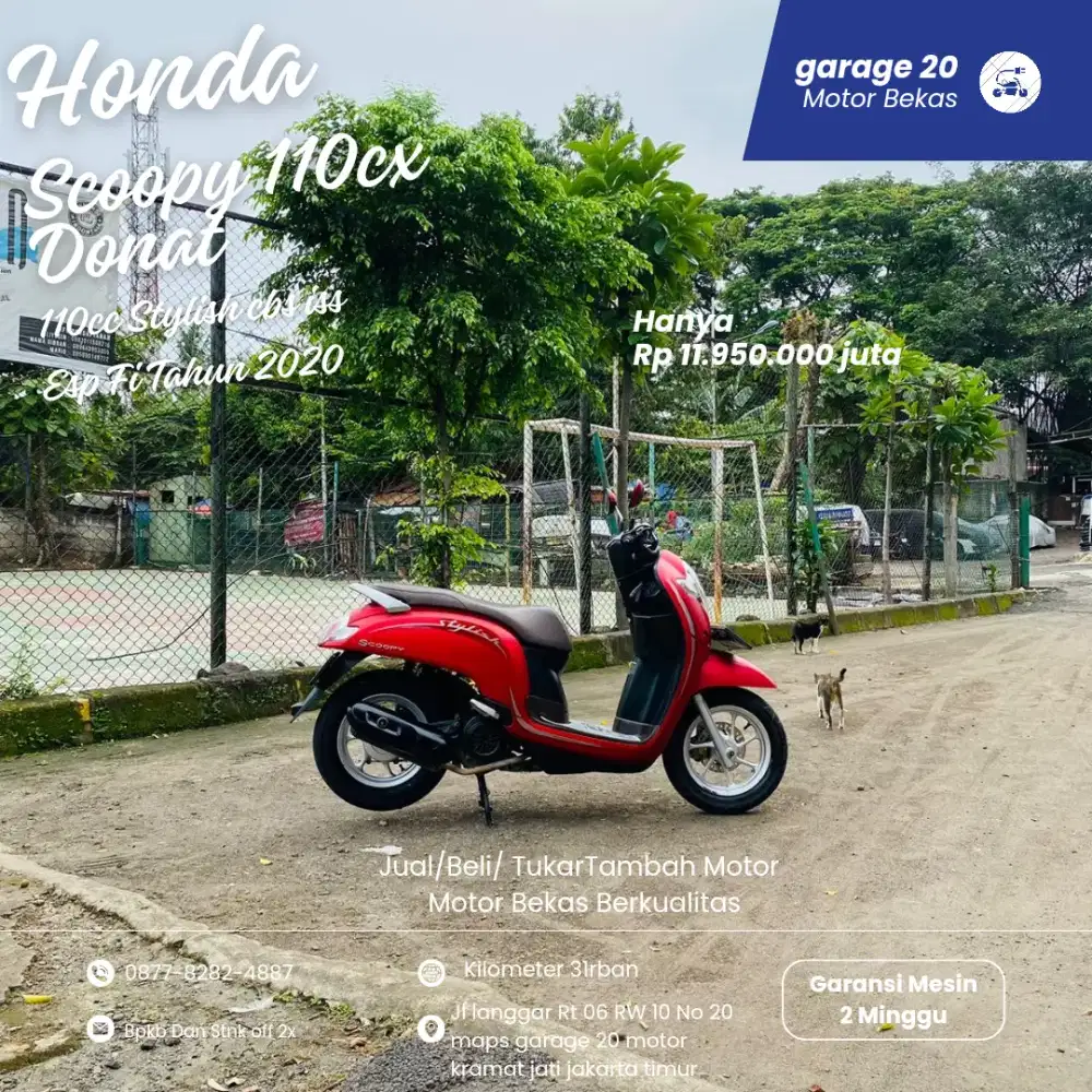 Honda Scoopy 110cc Stylish Pgm_Fi Cbs iss Tahun 2020 Pajak Off