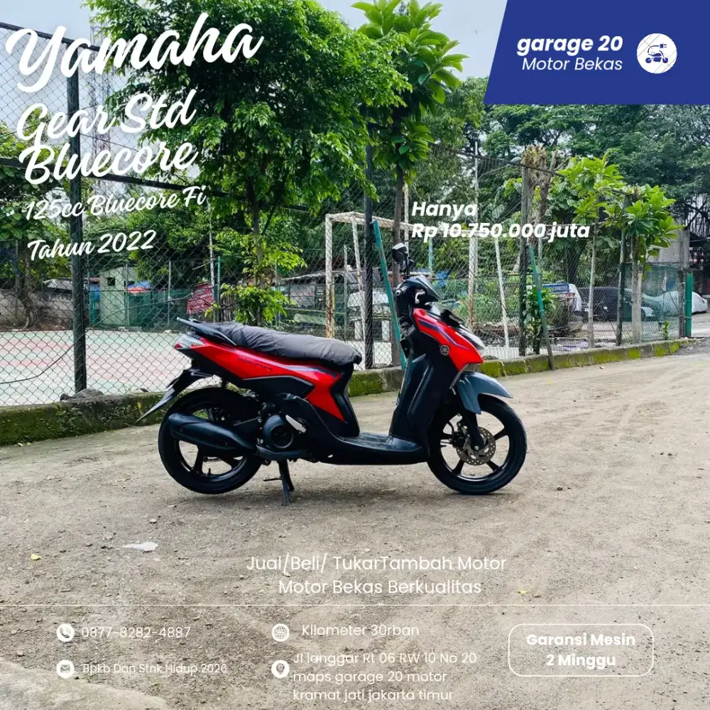 Yamaha Gear 125cc Bluecore Fi Tahun 2022 Pajak Hidup