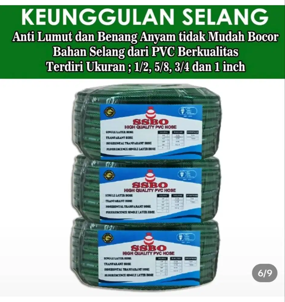 Obral selang hijau ukuran 5/8