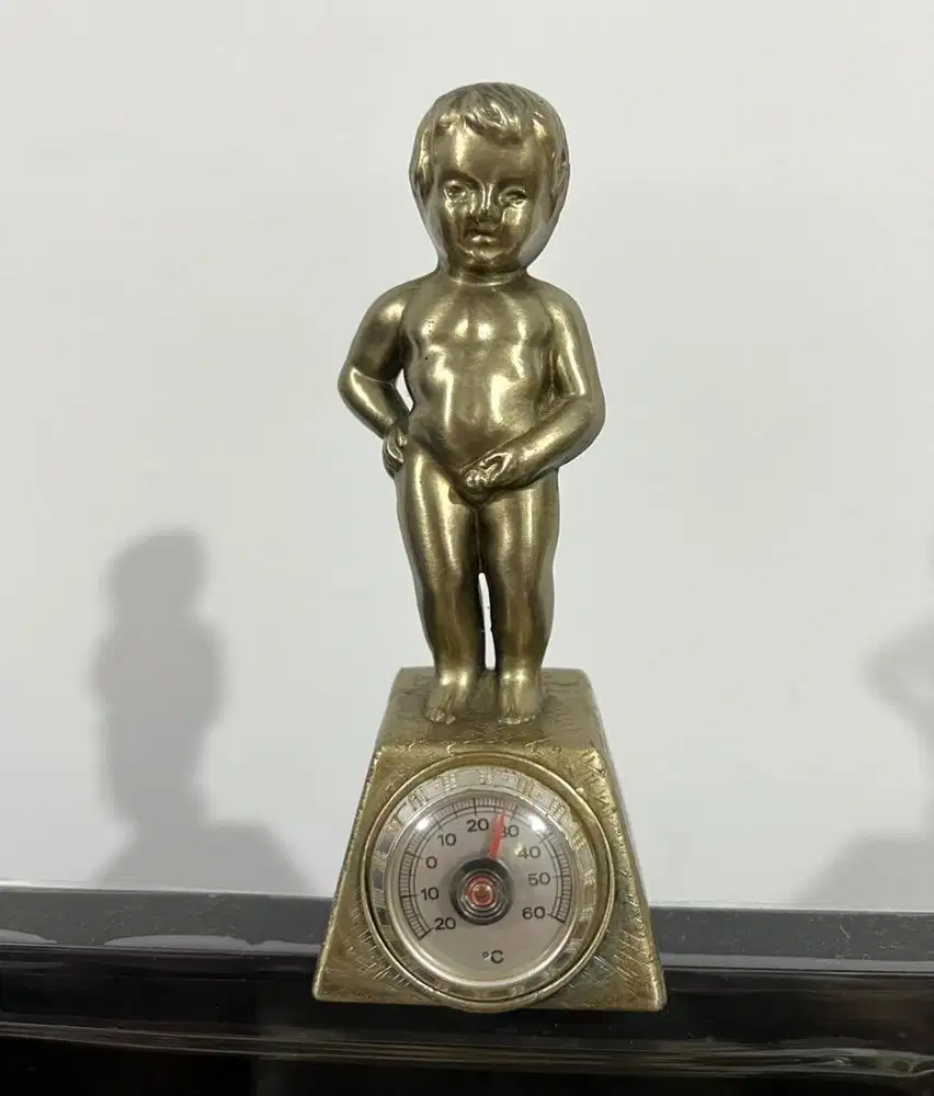 Vintage Brass Manneken Pis statue from Brussels, Belgium