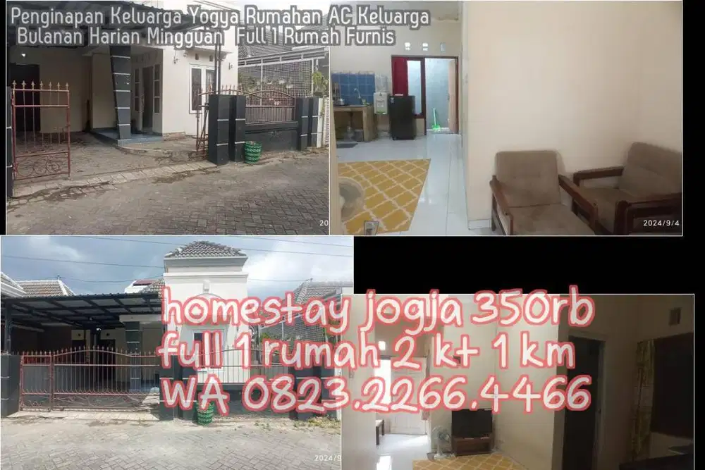 Penginapan Keluarga Yogya Rumahan AC Keluarga Bulanan Harian Mingguan