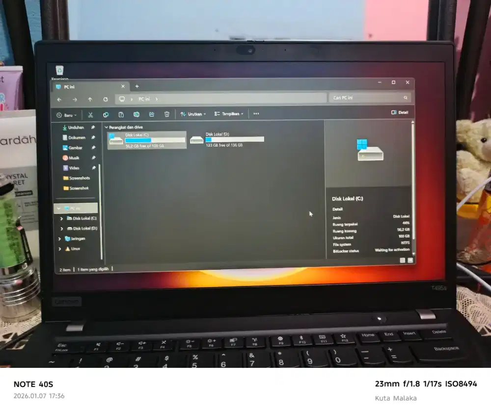 Laptop thinkpad T495s AMD ryzen 5 3500U pro
