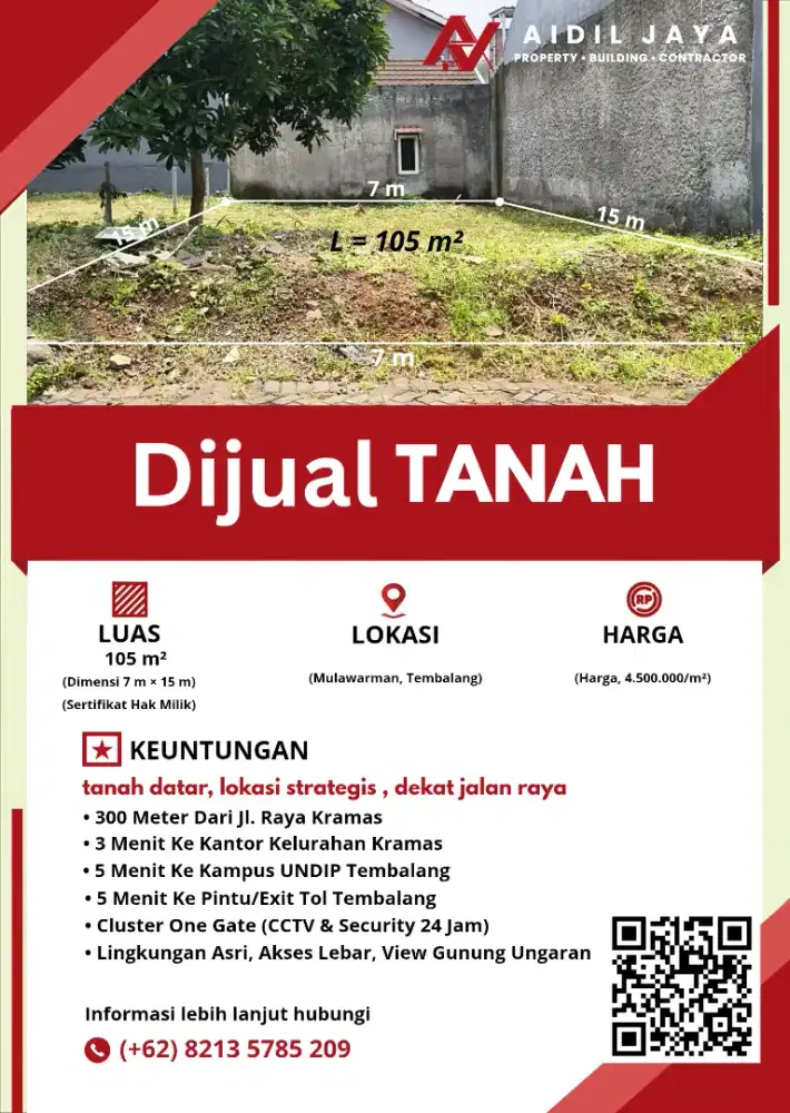 Tanah Kavling Murah Perumahan Strategis Dekat UNDIP