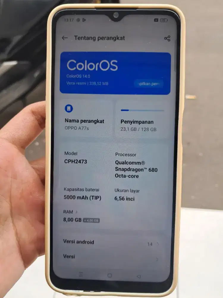 Oppo A77s ram 8/128 Resmi