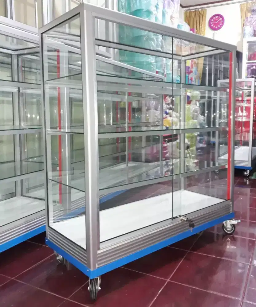 Etalase 1M×1M || Pakai RODA BESAR + KUNCI Harga Terjangkau