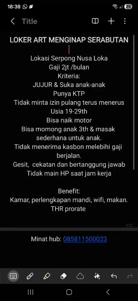 ART Menginap Serabutan Serpong