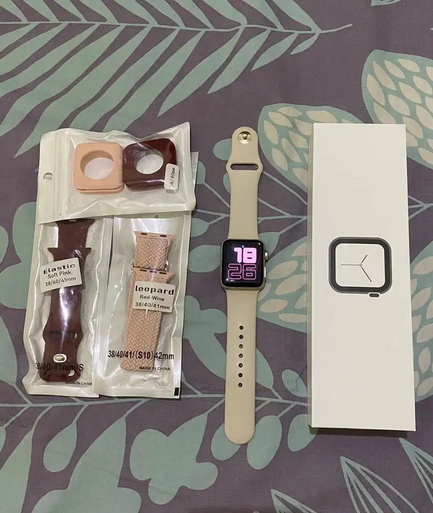 Jual iwatch seri 3 warna starlight 38mm