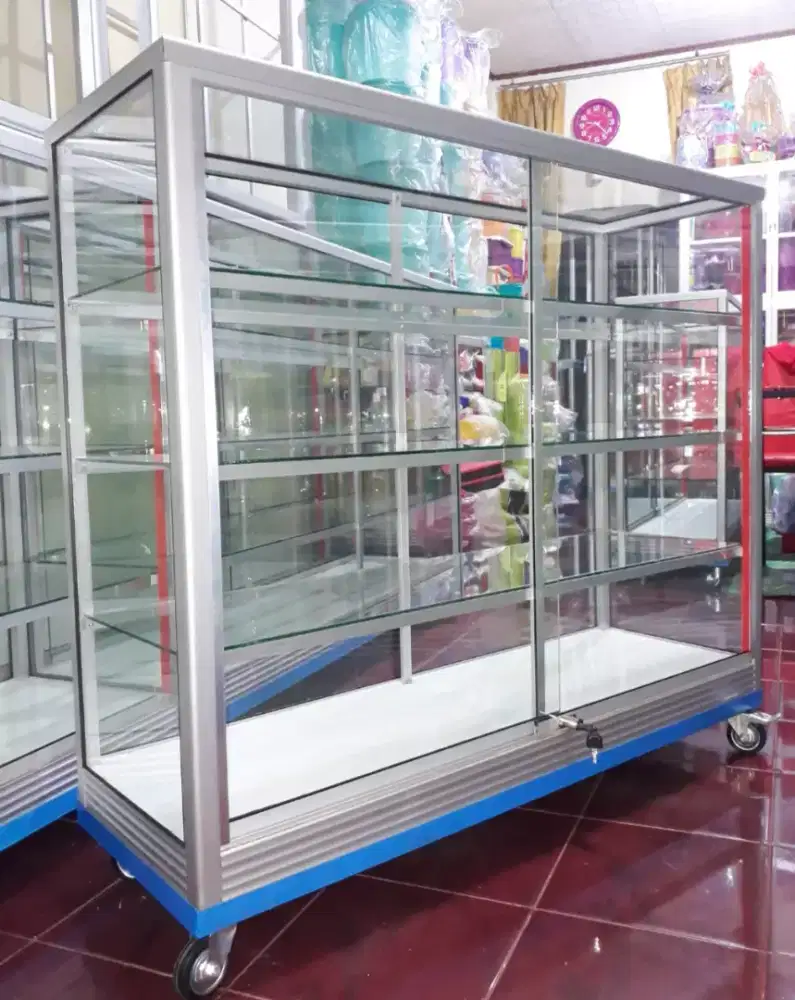 ETALASE PANJANG 1,2M SERBAGUNA || PAKAI RODA & KUNCI