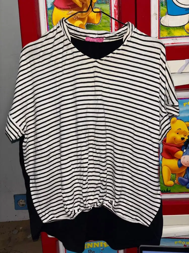 Blouse strip black & white