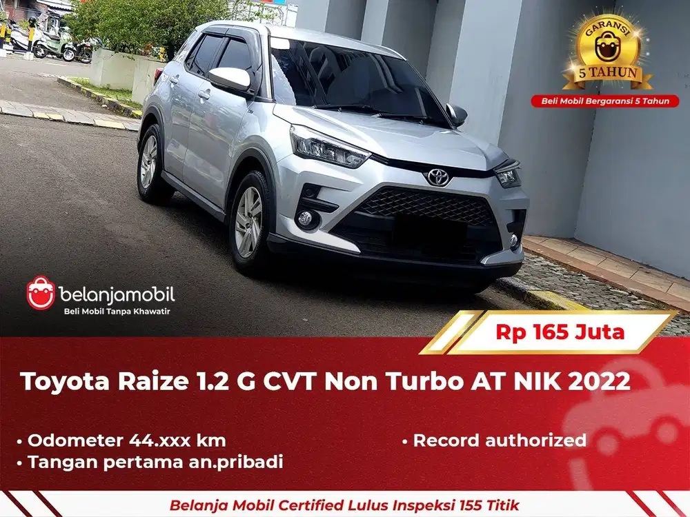 [ GARANSI 5TH ] Toyota Raize 1.2 G CVT Non Turbo AT 2022/2023