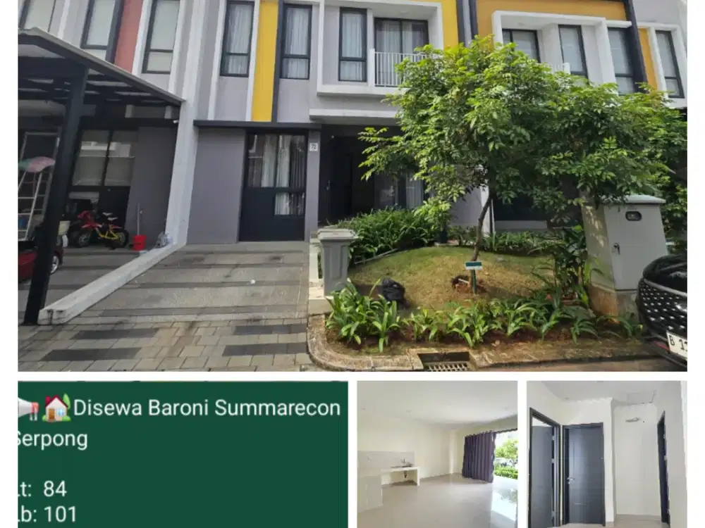Disewakan rumah di sumarecon serpong tangerang murah cluster baroni