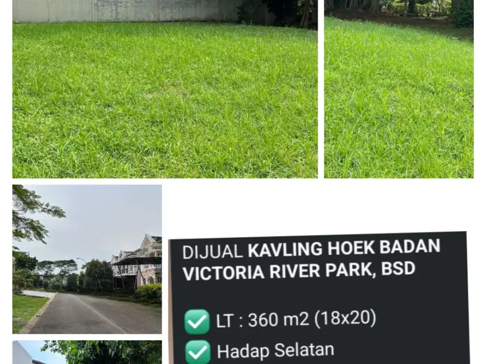 Tanah bsd murah 13jt per meter dicluster elit victoria river park hoek
