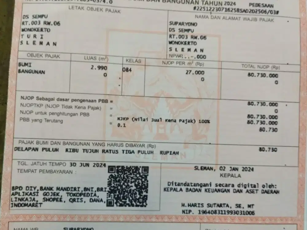 TANAH MURAH AREA SLEMAN UTARA TURI