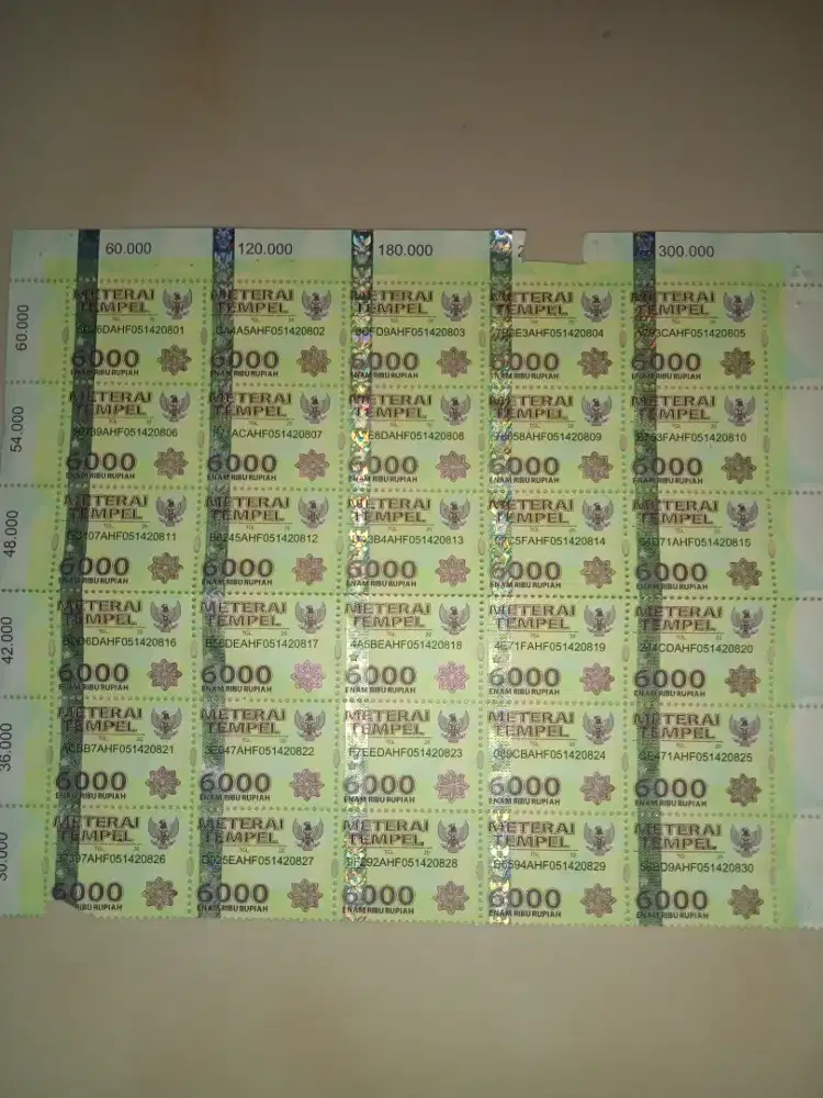 materai 6000 dan 3000