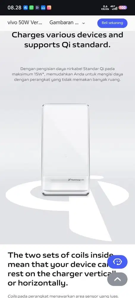 WIRELESS CHARGER VIVO 50Watt