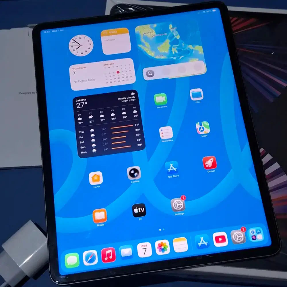 iPad Pro 12.9 M1 256GB Space Gray Cellular Fullset ori mulus ex ibox