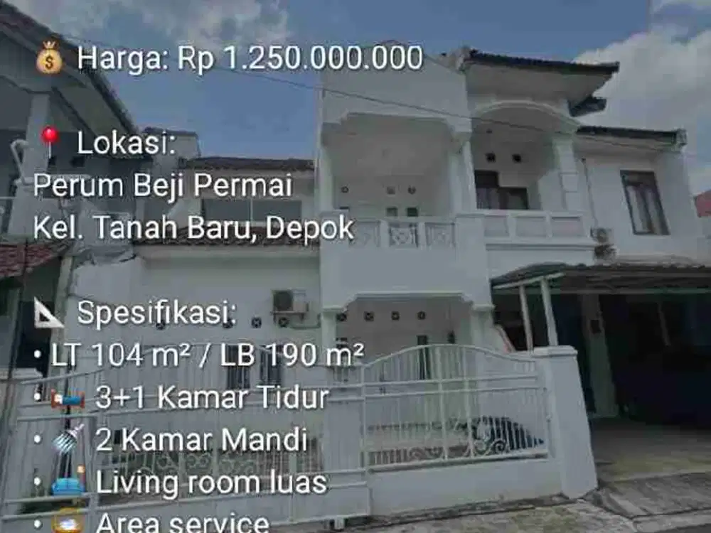 Jual Rumah di komplek perum Beji permai Depok full renovasi