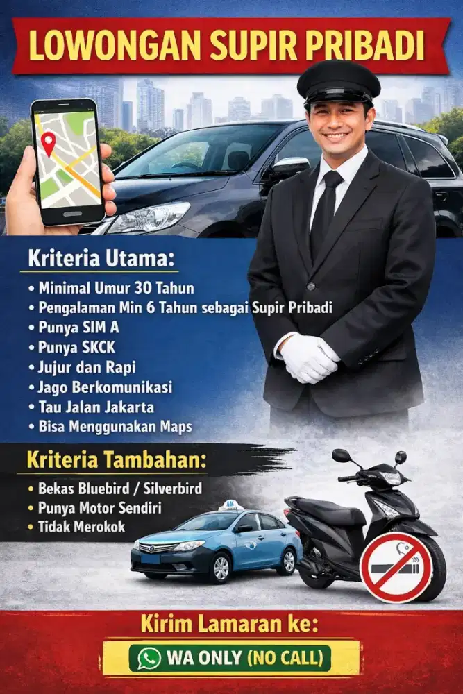 DICARI DRIVER PRIBADI
