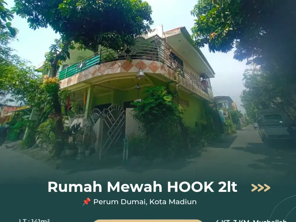 Rumah HOOK 2lt Full Bangunan & Full Balkoni