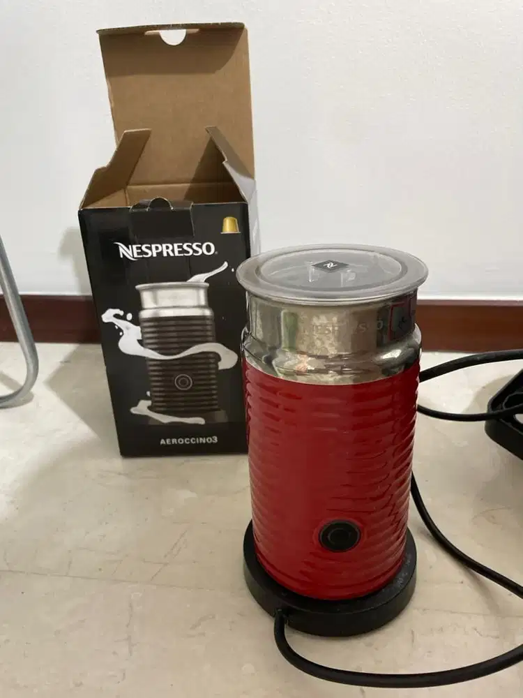 Nespresso Aeroccino3 Milk Frother Machine Red