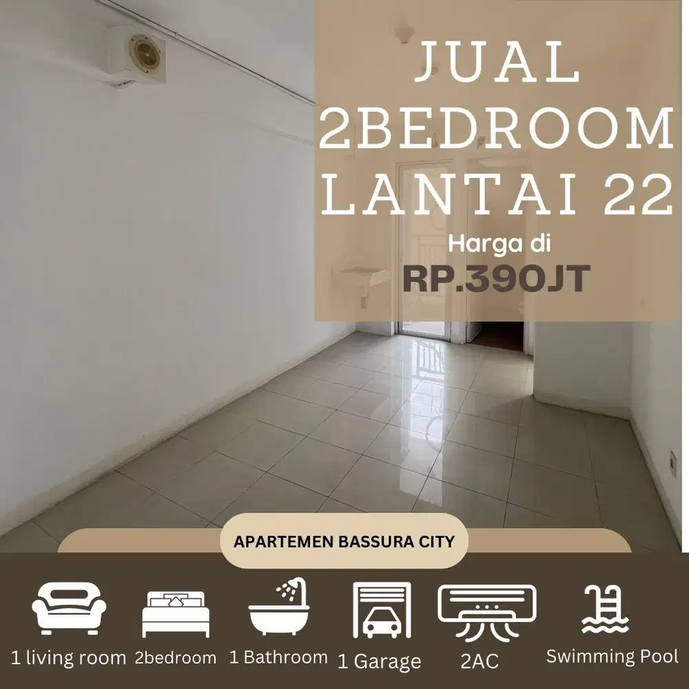 jual 2 kamar unfurninished serag terima pertama apartemen bassura city