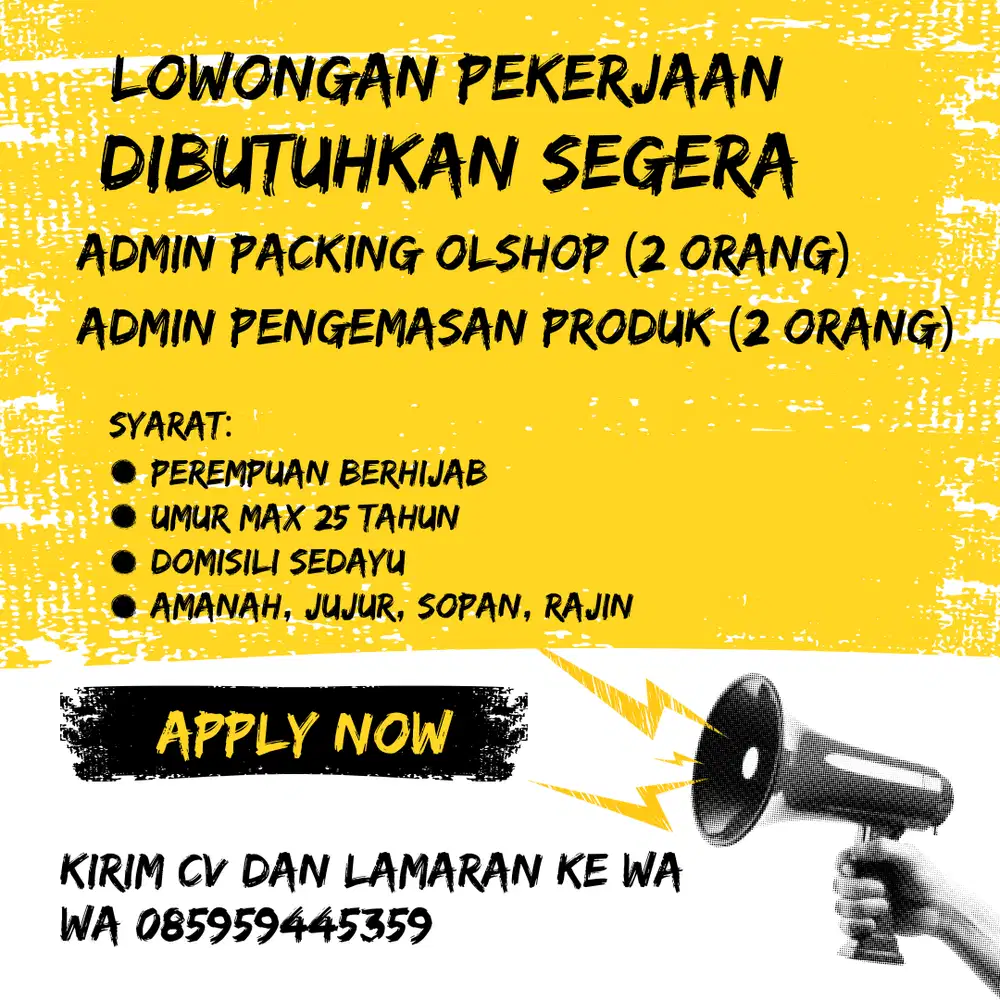 LOKER ADMIN PACKING ONLINE SHOP