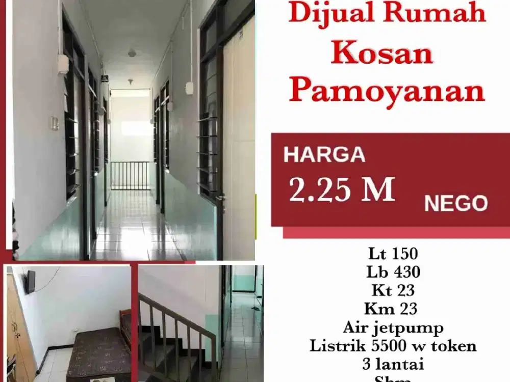 JUAL RUMAH KOST²-AN 3 Lt. DI TENGAH KOTA