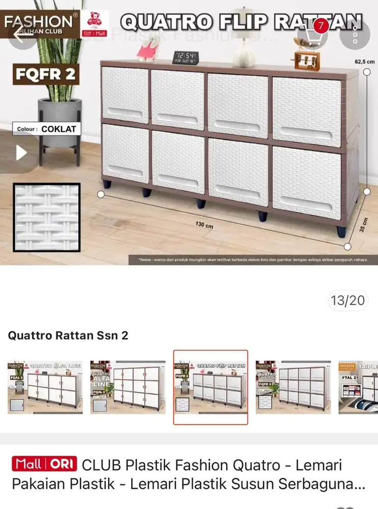 Lemari pakaian plastik