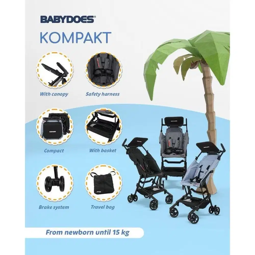 STROLLER BABYDOES KOMPAKT (hitam)