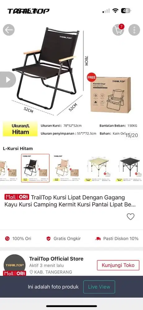 Kursi lipat outdoor dan meja lipat outdoor