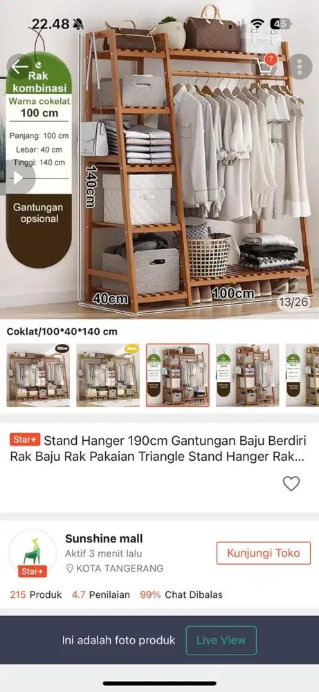 Stand hanger warna coklat