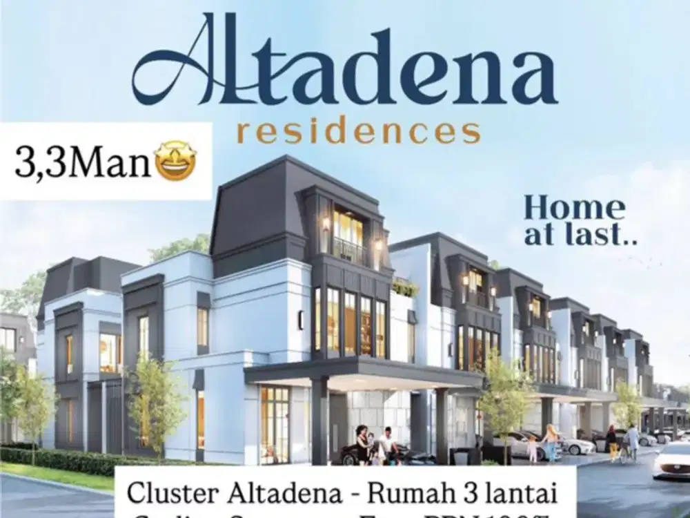 FREE PPN ALTADENA RESIDENCE RUMAH 3 Lantai