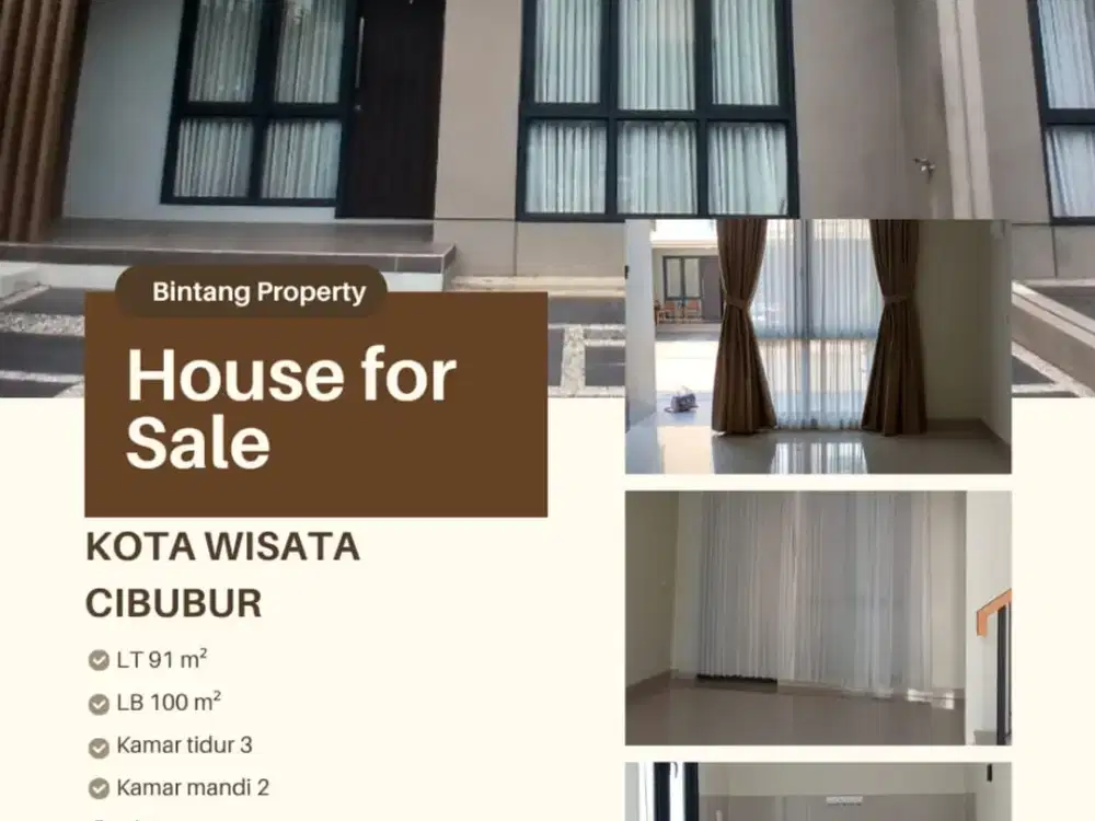 Rumah Dijual di cluster Baru kota wisata cibubur