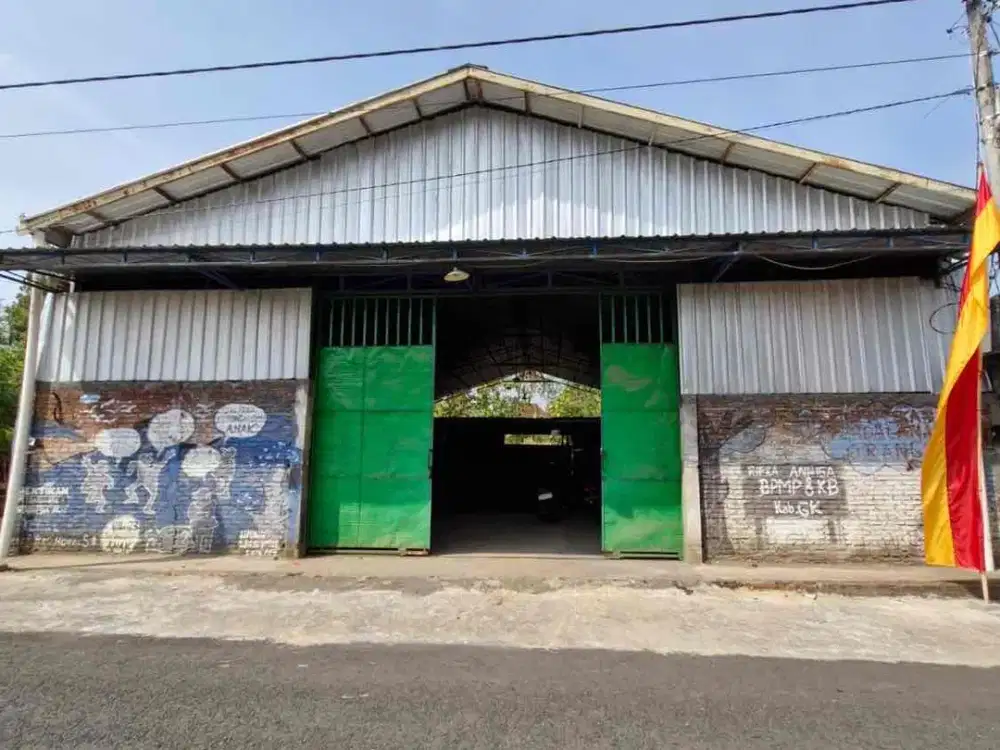 Jual Gudang siap pakai pinggir jalan raya strategis di Wonosari Gunung Kidul