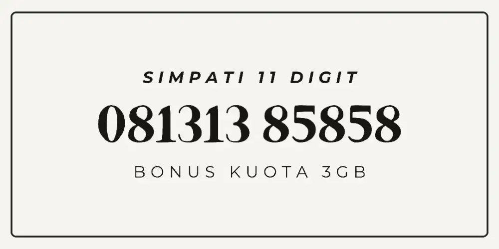 Nomor cantik nomer cantik simpati 11 digit 5858