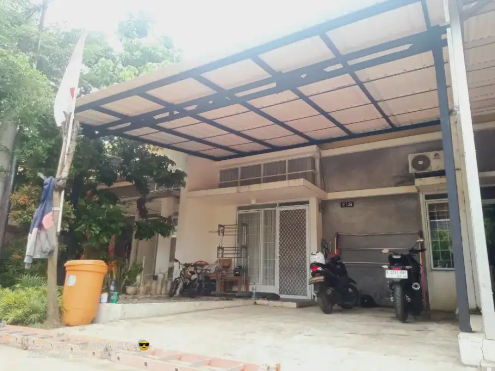 Kanopi alderon singel pelapon rangka 12m PVC terpsang